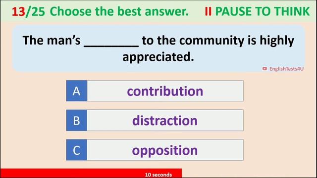 English VOCABULARY quiz - Topic RELATIONSHIPS - Level B1 (Intermediate) смотреть онлайн