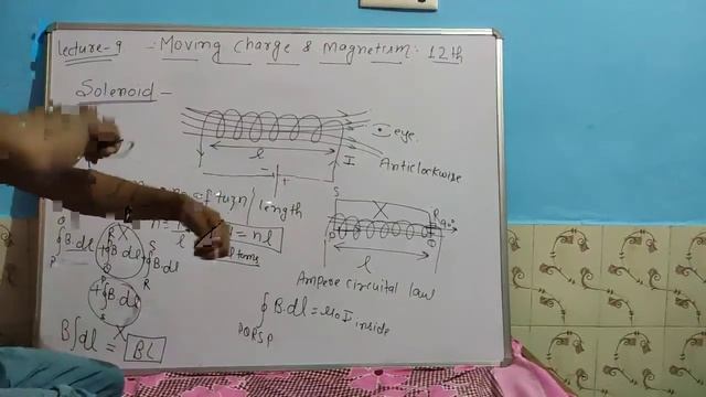 Solenoid Moving charge and magnetism( lecture 9 ) 12th class live смотреть онлайн