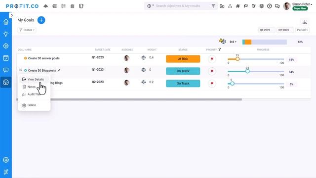 How to associate a Key Result/ Sub Key Result to Goals in Profit.co? смотреть онлайн