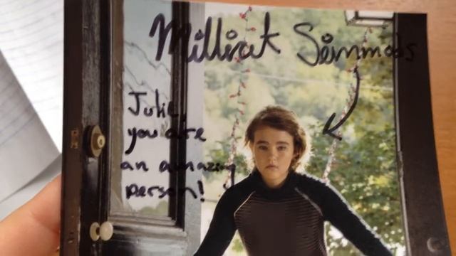 Автограф и письмо Милли Симмондс (Millicent Simmonds)