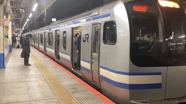 28.03.2023 года.Прибытие и отправление электрички маршута «Касима-Курихама» на станции Йокогама.