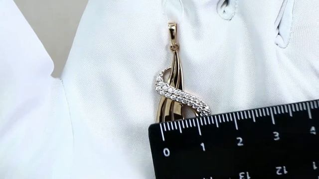 Золотая подвеска AQUAMARINE с фианитом 23301А смотреть онлайн