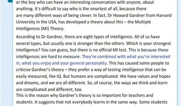 ASPECT 10 for Kaz M6d MULTIPLE INTELLIGENCES THEORY text p 82 смотреть онлайн