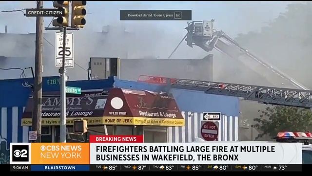 Fire moves through multiple businesses in the Bronx смотреть онлайн