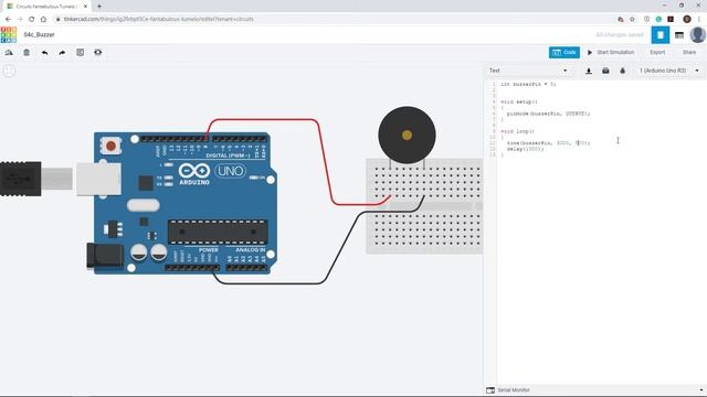 Tinkercad Arduino Piezo / Buzzer 蜂鳴器設置 [04c] смотреть онлайн