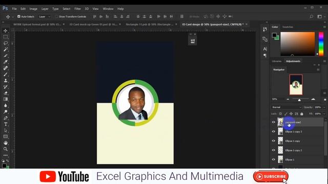 Learn to design company id card in adobe Photoshop смотреть онлайн