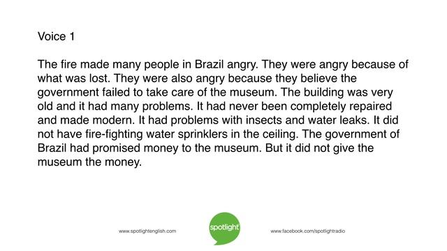 Brazil Museum Fire | ADVANCED | practice English with Spotlight смотреть онлайн