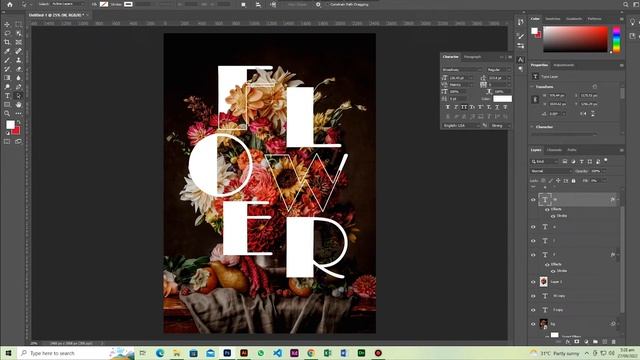 How to design floral poster in Photoshop | Floral Typography Design Episode 02 смотреть онлайн