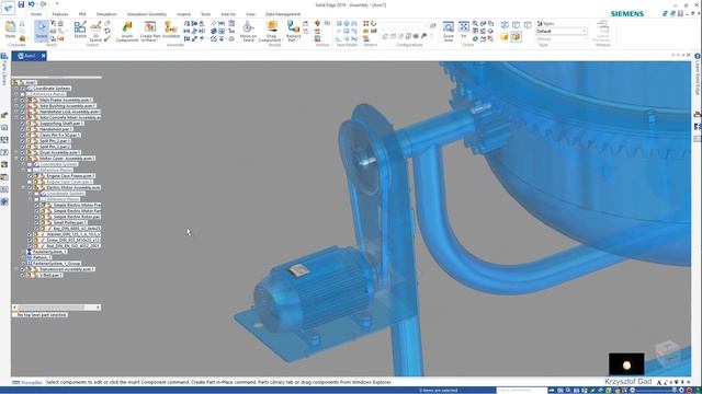 SOLID EDGE 2019 - CONCRETE MIXER - ASSEMBLY смотреть онлайн
