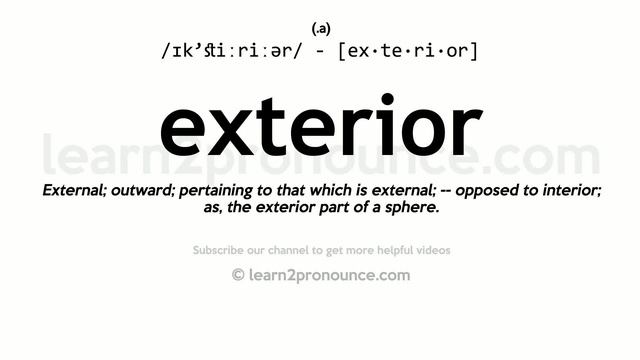 Pronunciation of Exterior | Definition of Exterior смотреть онлайн