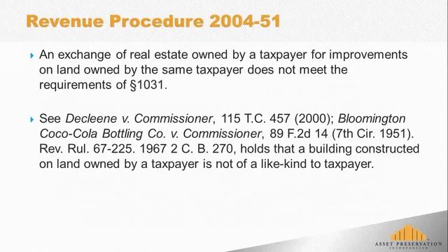 Can a Taxpayer Exchange into Property They Already Own? | FAQ | Asset Preservation, Inc. смотреть онлайн