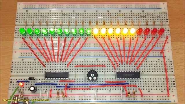 Vu-Meter 20 LEDs with LM3915 (Standard LED scale + Electric diagram) смотреть онлайн