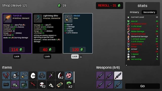 INSANE CRIT BUILD using 6 KNIVES with CRAZY in Brotato смотреть онлайн