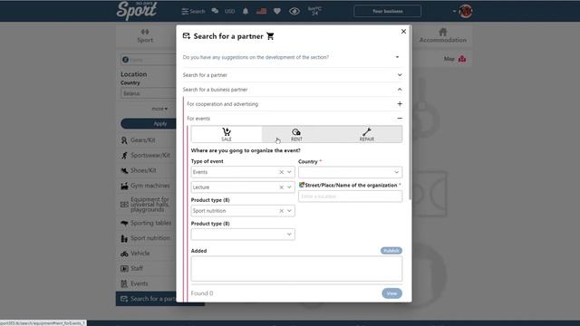 Search for a business partner for holding events. Sporting goods. смотреть онлайн