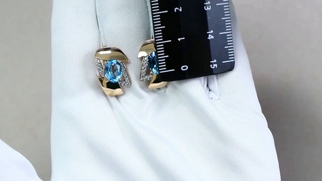 Золотые серьги Александра с топазом и фианитом кл2305а-78ск смотреть онлайн