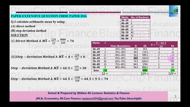 Business Statistics ICOM II Averages of First Order Paper 2017 Supp Part 5 смотреть онлайн