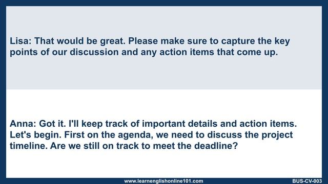 Business English Conversation and Useful Phrases - BUS-003 Meeting Note-Taking смотреть онлайн