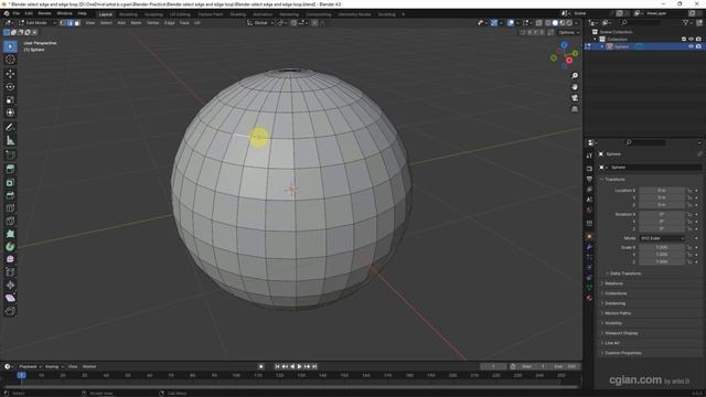Blender How to select edges and edge loop with shortcut смотреть онлайн