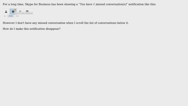 Skype for Business shows missed conversation notification while it does not list any смотреть онлайн