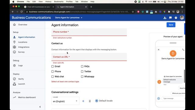 Dialogflow Tutorials: How to create Google Business Messages Chatbot using Dialogflow смотреть онлайн