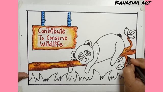 Poster of World Wildlife Day /Wildlife Conservation Day/Drawing of 🐼 Panda /animal day смотреть онлайн