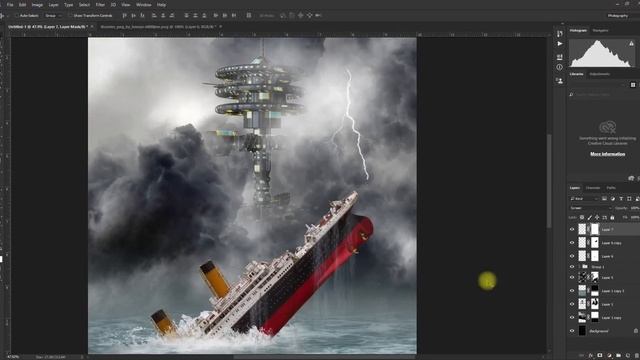 Titanic Movie Poster Designing !! Photoshop Tutorial смотреть онлайн