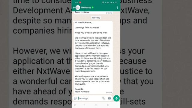 Another rejection ? Nxt wave "business development associate ". #elegantfactory смотреть онлайн