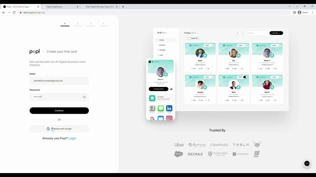 Create a Free Digital Business card with Popl | Creating an account смотреть онлайн