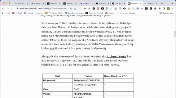 Arbitrum Odyssey - возвращение активности | Будет второй дроп от Arbitrum?