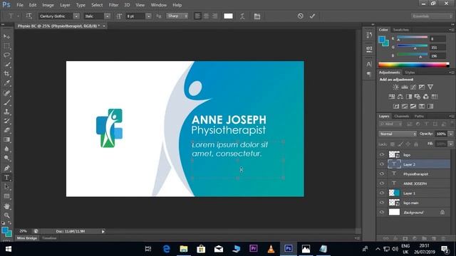 Healthcare Personal Business Card Design in Photoshop CS 6 смотреть онлайн