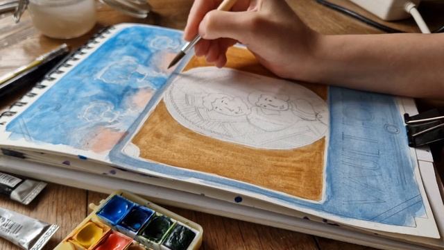 Art Vlog || Fallout poster in Art Deco style || Watercolor painting смотреть онлайн