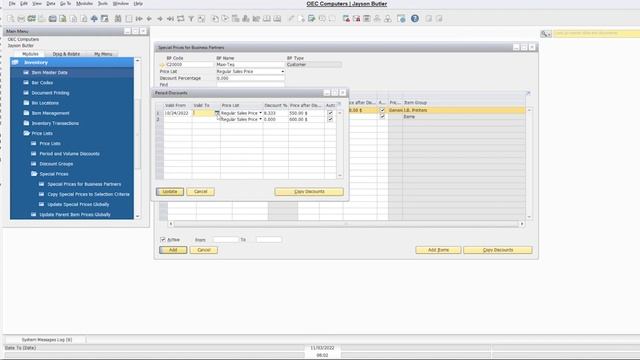 Using Special Prices List in SAP Business One смотреть онлайн