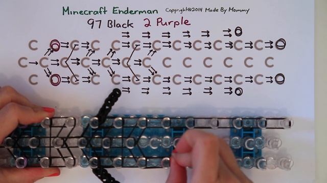 Rainbow Loom Band Enderman Charm Design | Minecraft
