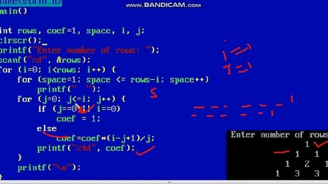 pascal triangle print program in c | pascal triangle program | Pascal Triangle Pattern - Hindi смотреть онлайн