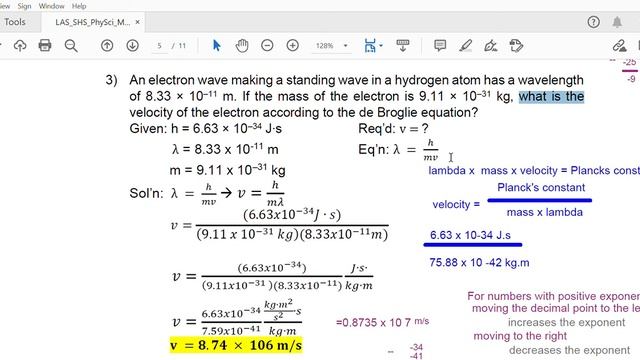 Solving the velocity of an electron using de Broglie's equation смотреть онлайн