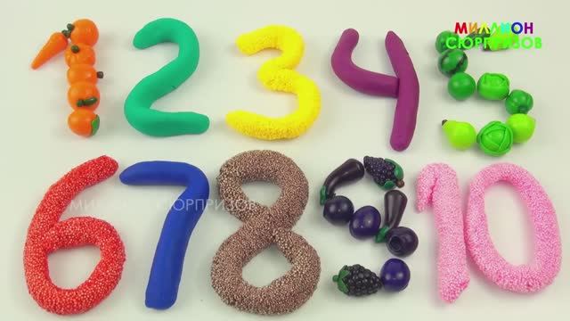 Лепим цифры из шарикового пластилина от 1 до 10 Учимся считать I Развивающие видео для детей смотреть онлайн