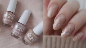 Дизайн мрамора на ногтях, нюдовый маникюр (обычный лак)