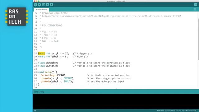 ULTRASONIC DISTANCE SENSOR HC-SR04 - Arduino tutorial #7 смотреть онлайн