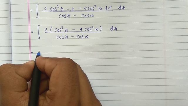 integral of cos2x–cos2α/cosx–cosα dx| class 12th solution by substitution method. смотреть онлайн