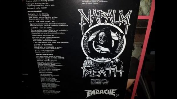 Napalm Death - From Enslavement To Obliteration Vinyl, LP, 1988 (Side A)