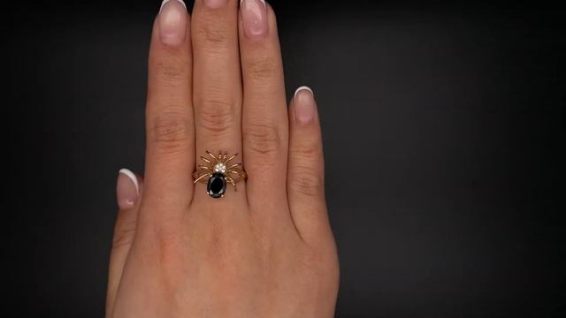 Кольцо из красного золота 585 пробы с фианитами смотреть онлайн