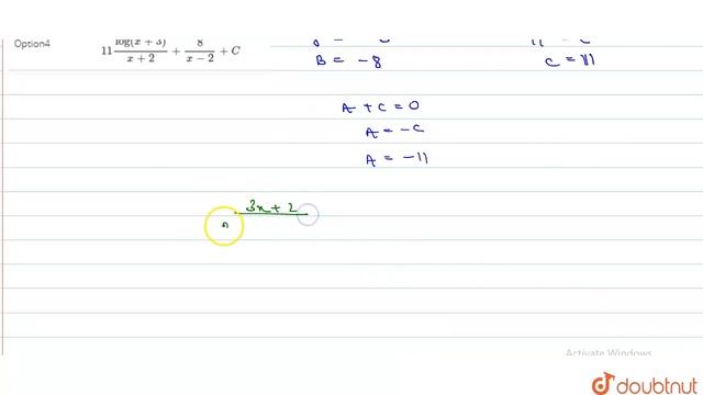 The value of `int(3x+2)/((x-2)^(2)(x-3))dx` is equal to смотреть онлайн