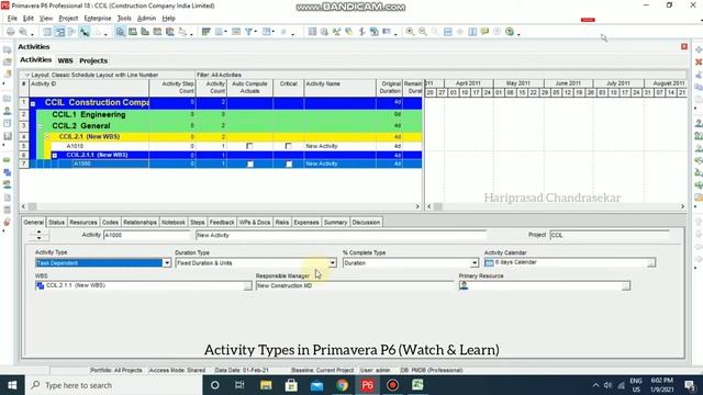 Creating Activities & Activity Types in Primavera P6 (Watch & Learn) смотреть онлайн