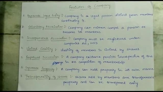 Features of Company || Companies Act 2013 смотреть онлайн