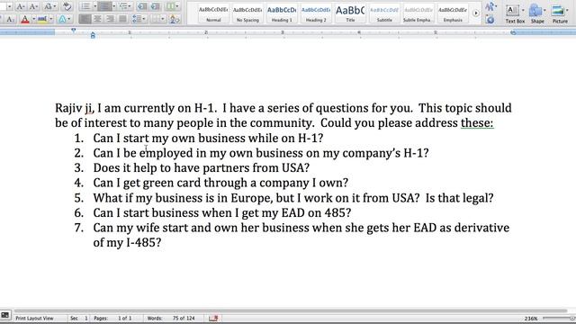 Starting Your Own Business on H-1 or AOS EAD смотреть онлайн