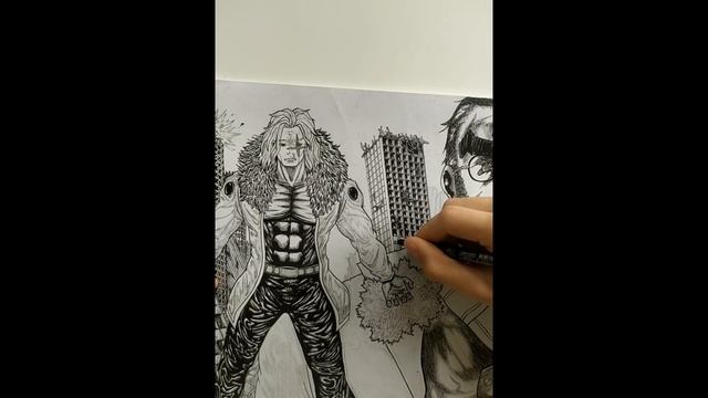 ruined city backround manga speed drawing - AreaD fanart poster смотреть онлайн