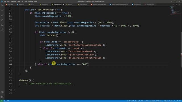 Electron Curso: 210 Lógica para Mostrar el Tiempo Restante del Temporizador de Pomodoro смотреть онлайн