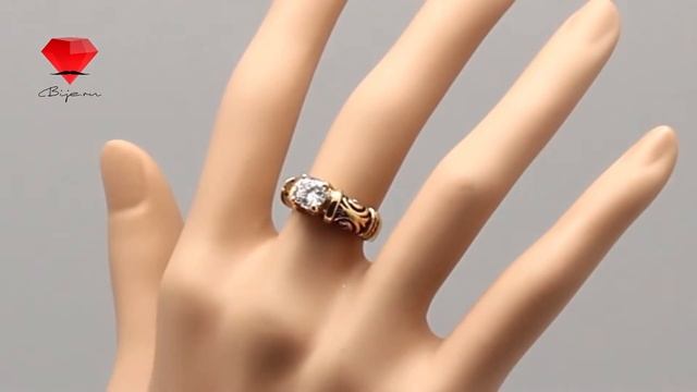 Bije.ru: Кольцо в винтажном стиле в золотым покрытием и прозрачным фианитом Berahtgund (Берахтгунд) смотреть онлайн