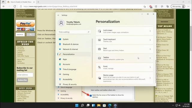 How to Enable or Disable Show Desktop in Windows 11 смотреть онлайн