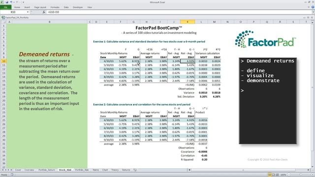 Demeaned returns definition for investment modeling смотреть онлайн